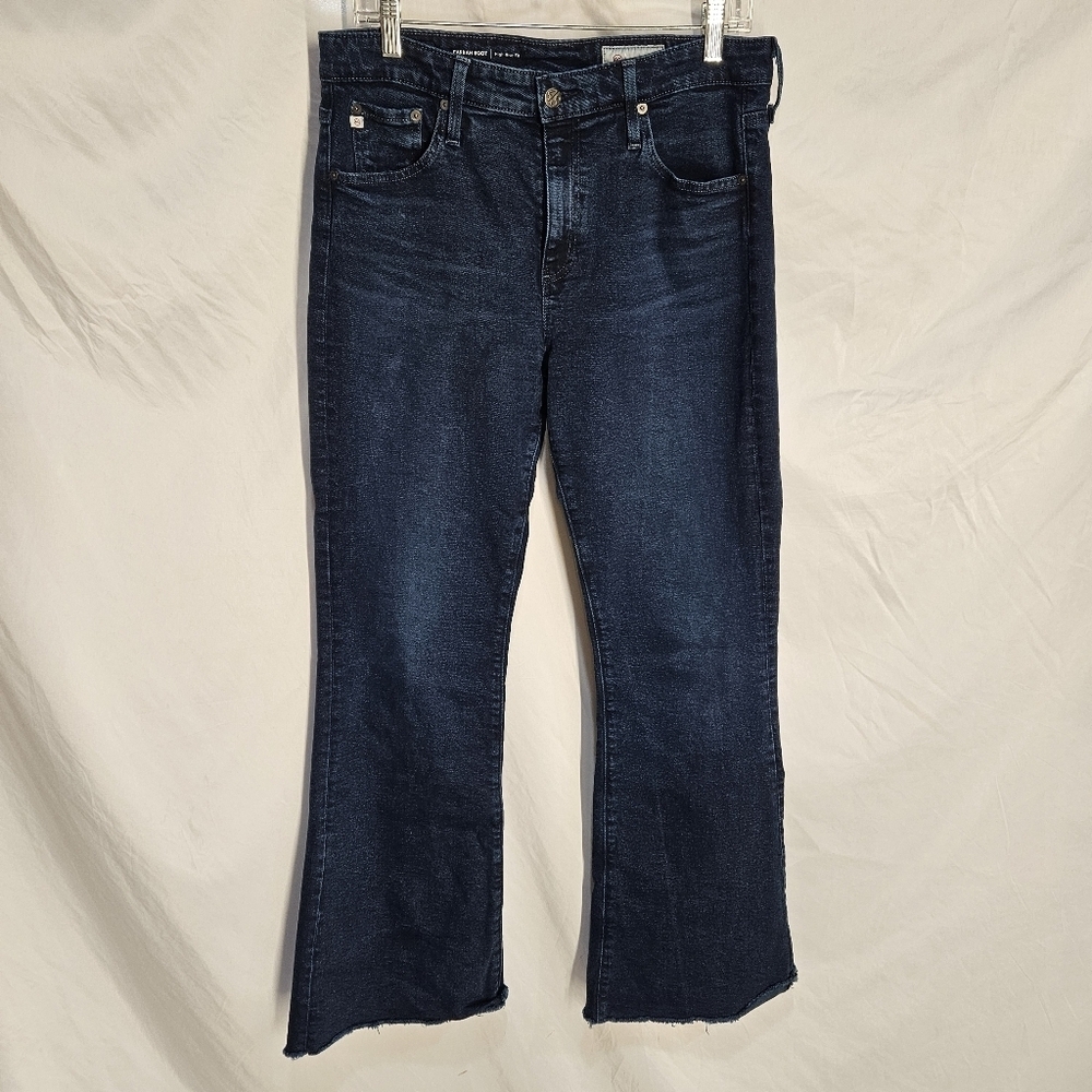 AG Farrah High Rise Boot-Cut Raw Hem Jeans; EUC; Size 32 x 32